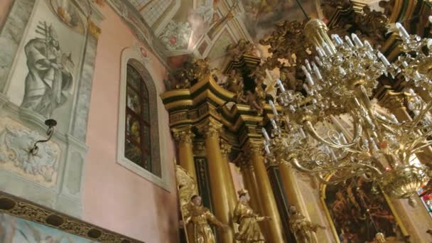 Bernardino igreja interior, luz solar . — Vídeo de Stock