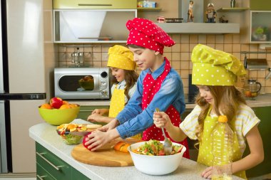 Salatası, yapma çocuk mutfak.