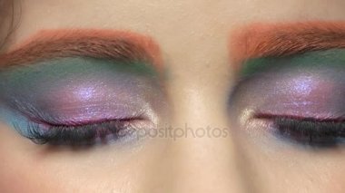 Güzel kadın gözleri, makyaj.