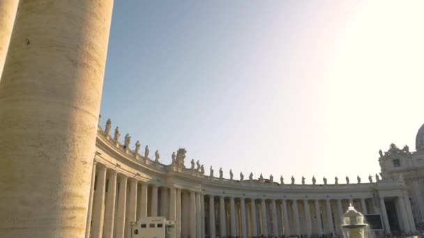 Vatikanischen Stadtplatz, Touristen. — Stockvideo