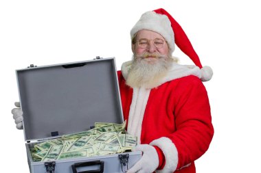 Noel Baba para ile durum holding.