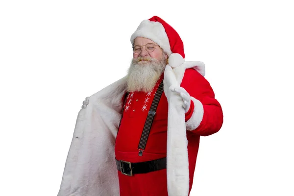 Retrato de Santa Claus sobre fondo blanco. — Foto de Stock