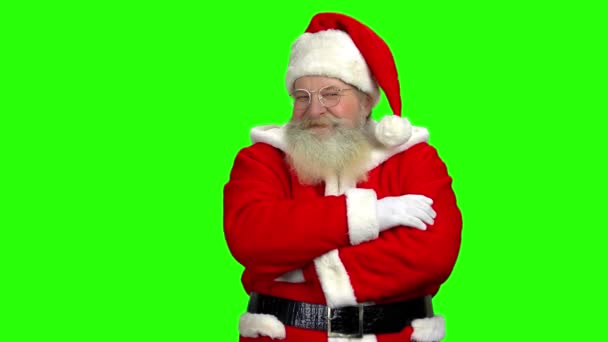 Babbo Natale su sfondo cromakey . — Video Stock