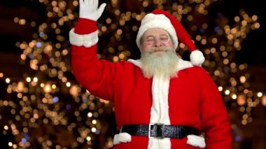 Mutlu Noel Baba sallanan el.