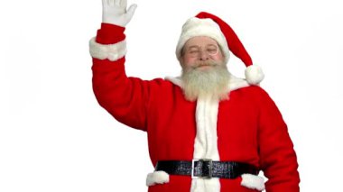İzole elini sallayarak Santa.