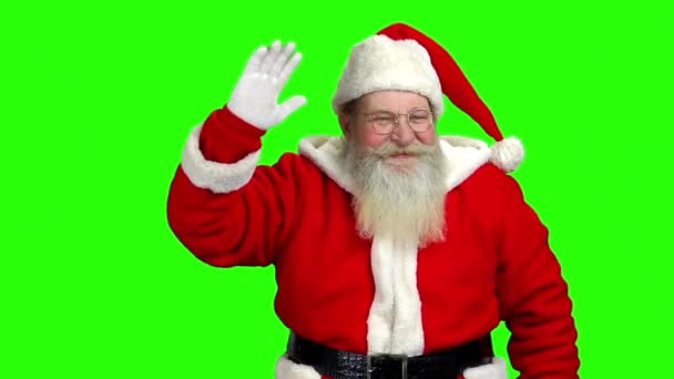 Weihnachtsmann, chromakey Hintergrund. — Stockvideo