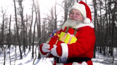 Santa hediyeler açık ile.