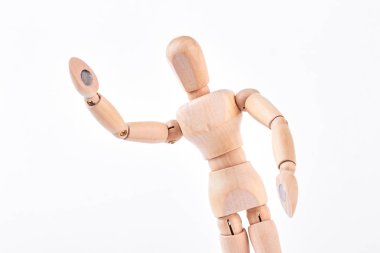 Ahşap kukla gösteren tebrik işareti.