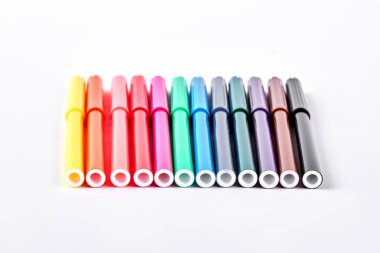 Multicolored felt tip pens.