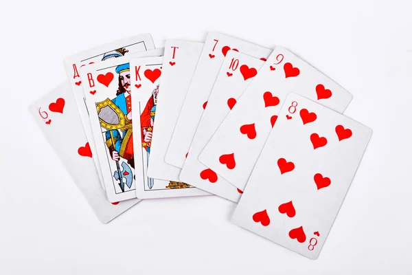 Royal flush speelkaarten. — Stockfoto