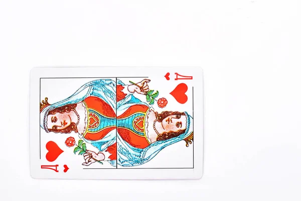 재생 카드 하트의 여왕. — 스톡 사진