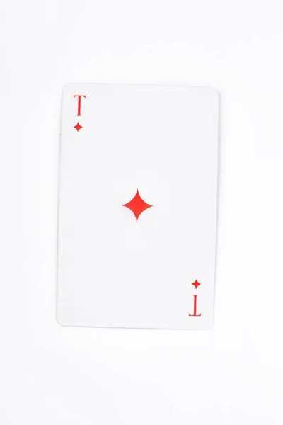 Ace of diamonds, white background. — Stock Photo, Image