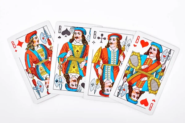 Čtyři kluci z hrací karty. — Stock fotografie