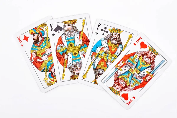Čtyři králové z hrací karty. — Stock fotografie