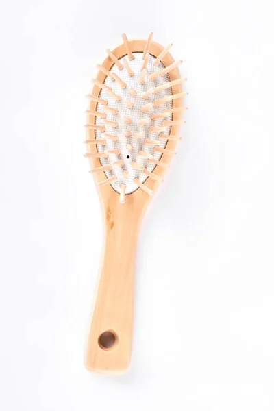 Escova de cabelo anti estática de madeira . — Fotografia de Stock