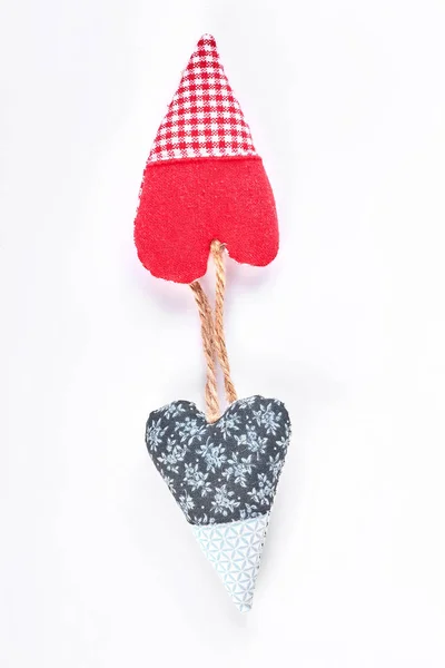 Cute design handgemaakte harten, bovenaanzicht. — Stockfoto