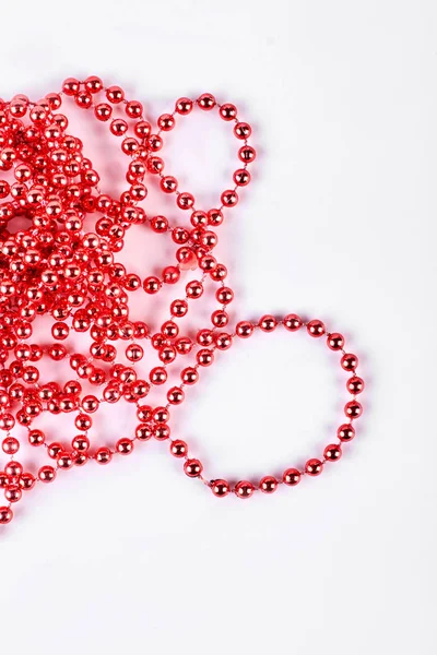 Red beads garland for decoration. — Stock Photo, Image