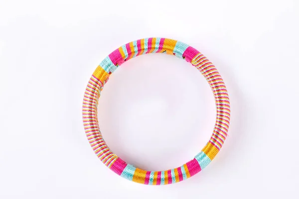 Colorful handmade bracelet, top view. — Stock Photo, Image