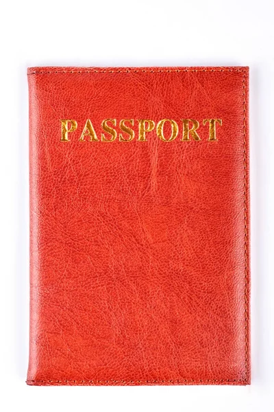 Copertura passaporto pelle rossa . — Foto Stock