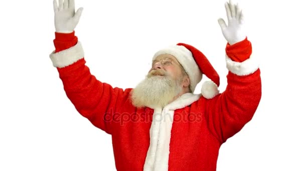 Santa Claus gebaren geïsoleerd. — Stockvideo