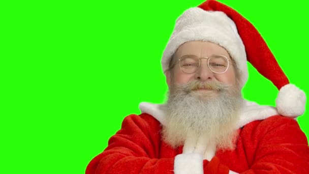 Santa Claus Sonriendo, cromakey . — Vídeos de Stock