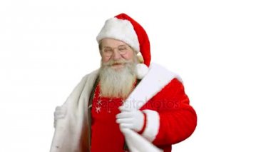 Noel Baba beyaz arka plan üzerinde dans.