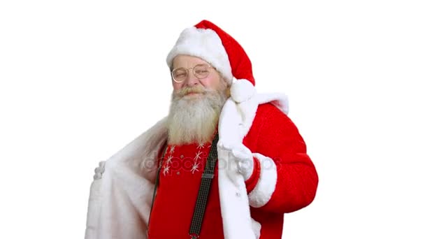 Santa tančí izolované. — Stock video