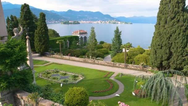 Isola Bella garden, Maggiore lake. — ストック動画