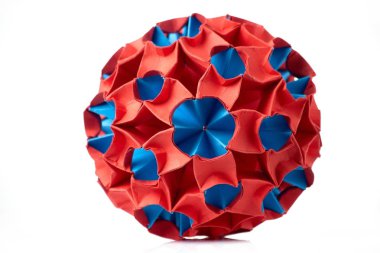 Kırmızı ve mavi kağıt sanat