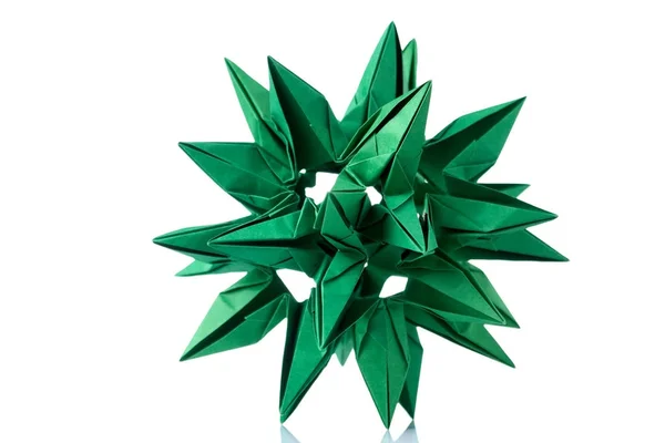 Abstract green cosmic body origami