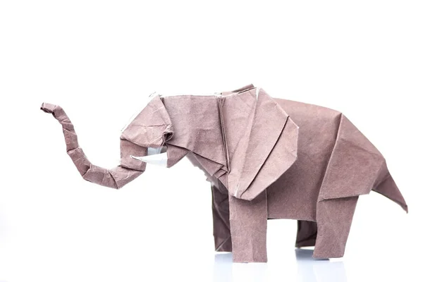 Brown elephant origami figurine — Stock Photo, Image