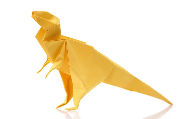 Tiranossauro amarelo sobre fundo branco — Fotografia de Stock