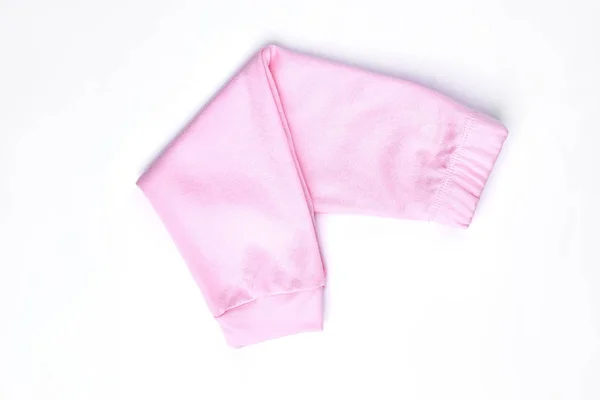 Bebé-niña nuevos pantalones plegados de color rosa . — Foto de Stock