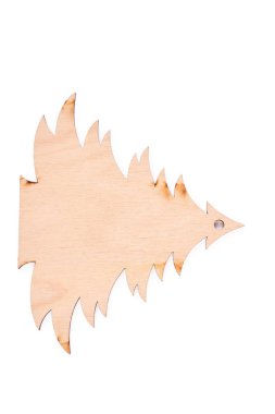 Oyma ahşap Noel ağacı, üstten görünüm.