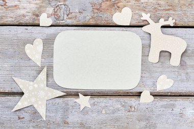 Noel kağıt süsler ve kağıt boş.