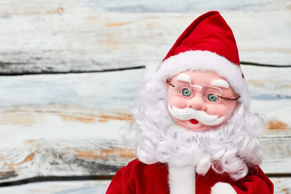 Weihnachtsmann Puppe Porträt in Nahaufnahme. — Stockfoto