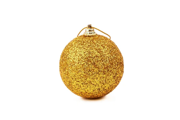 Gold glitter Christmas ball. Royalty Free Stock Images