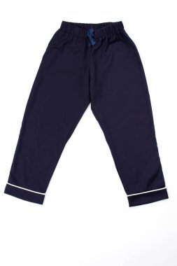 Beyaz çizgili lacivert pantalon