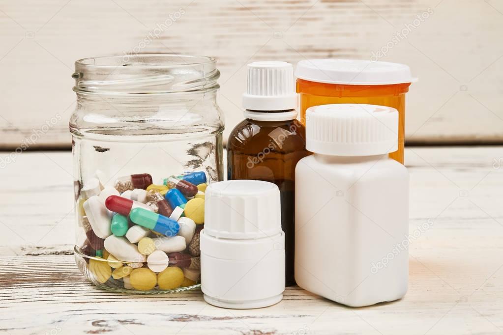 Bottles and prescription medications