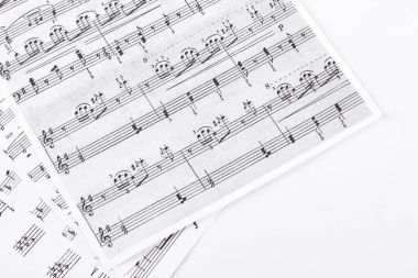 Music sheets on white background. clipart