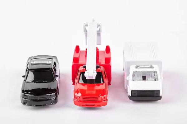 Комплект автомобильных игрушек, вид спереди . — стоковое фото
