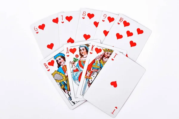 Royal flush playing cards. — Stock Photo, Image