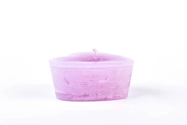 Маленька рожева свічка для ароматерапії . — стокове фото