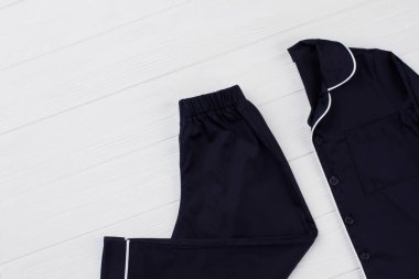 Çocuklar koyu mavi pijama set