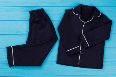 Vintage pijama mavi ayarla