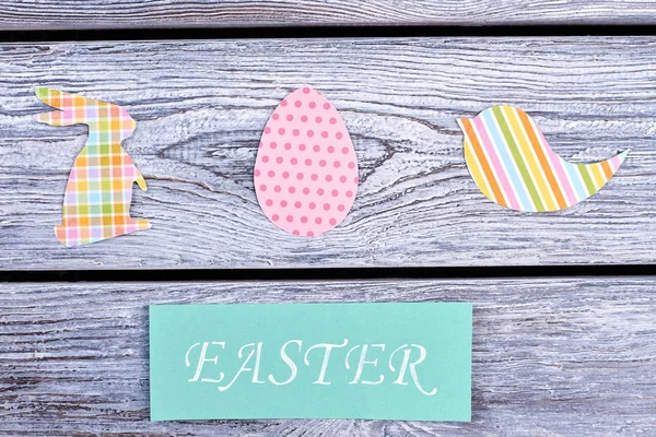 Easter paper decorations, top view. — Stock Photo, Image