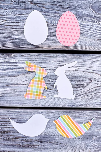 Easter paper cutouts, top view. — Stock Photo, Image