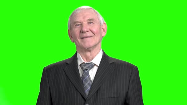 Portrét na dědu v obleku. — Stock video