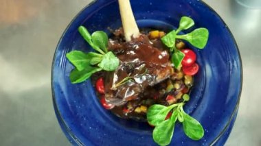 Lezzetli yemek Üstten Görünüm.