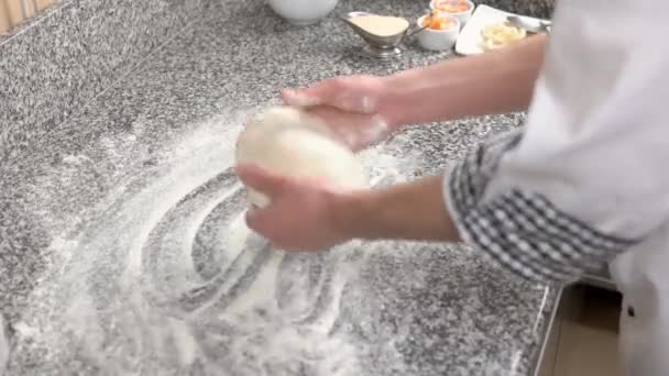 Pizza crust preparation. — Stock Video